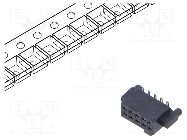 Connector: PCB to PCB; female; PIN: 10; 1.27mm; SFM; gold-plated