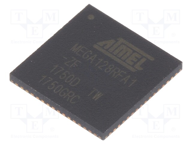 AVR microcontroller; EEPROM: 4kB; SRAM: 16kB; Flash: 128kB; VQFN64