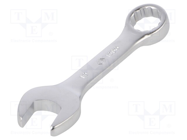 Wrench; combination spanner; 19mm; Chrom-vanadium steel; short