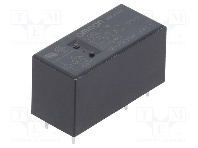 Relay: electromagnetic; SPDT; Ucoil: 12VDC; 12A/250VAC; 12A/24VDC