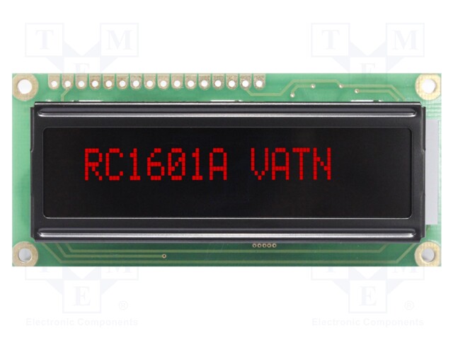 Display: LCD; alphanumeric; VA Negative; 16x1; 80x36x13.5mm; LED