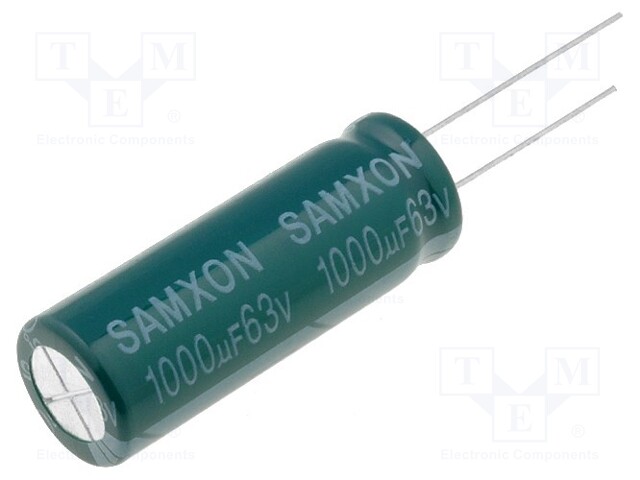 Capacitor: electrolytic; low impedance; THT; 1000uF; 63VDC; ±20%