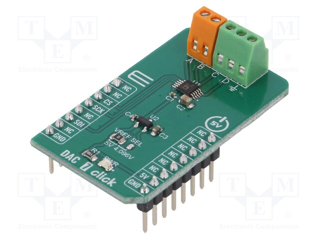 Click board; D/A converter; SPI; AD5624R; 5VDC