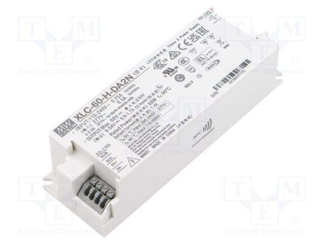 Power supply: switching; LED; 60W; XLC-60; -25÷90°C; OUT: 1