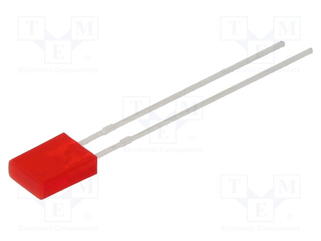 LED; rectangular; 5x2mm; red; 80÷150mcd; 140°; Front: flat; 20mA