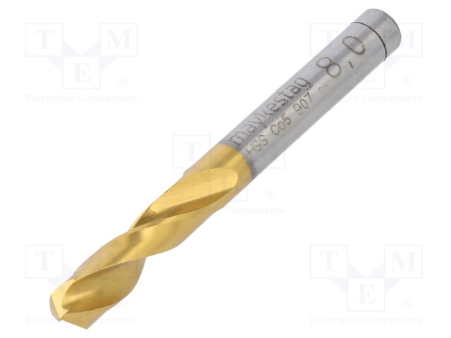 Drill bit; for metal; Ø: 8mm; L: 79mm; HSS-CO; Features: grind blade