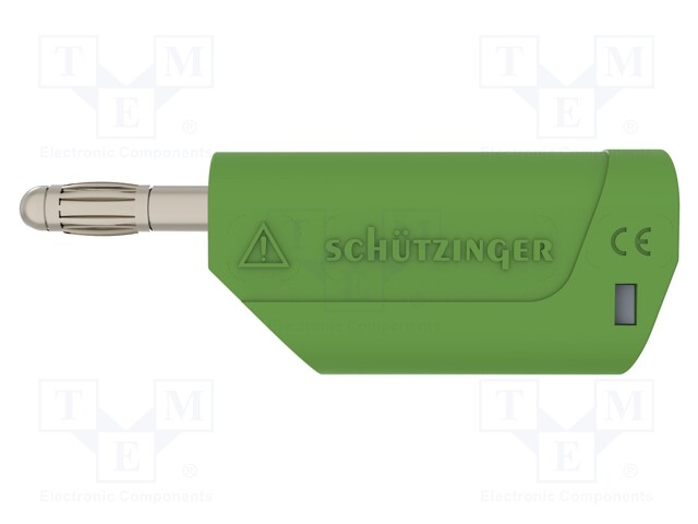 Plug; 4mm banana; 32A; 30VAC; 60VDC; green; Max.wire diam: 4mm