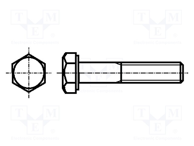 Screw; M5x50; DIN: 931; Head: hexagonal; none; steel; zinc