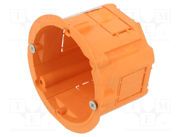 Enclosure: back box; Ø: 60mm; Z: 45mm; plaster embedded; orange