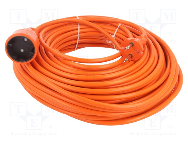 Extension lead; Sockets: 1; PVC; orange; 2x1,5mm2; 40m; 16A