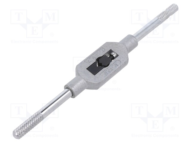 Tap wrench; cast zinc; Grip capac: 1/16"-1/2",G 1/8",M1-M12