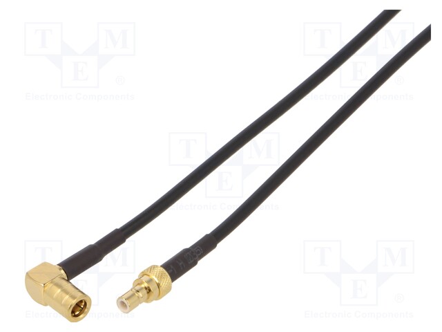 Cable; 5m; SMB male,SMB female; black; angled,straight