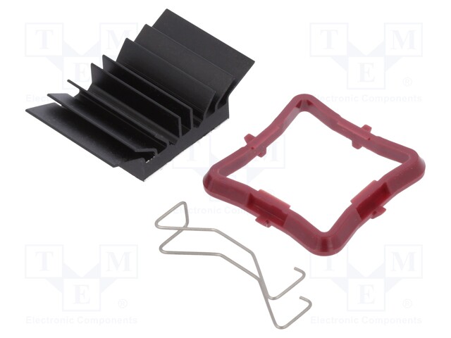 Heatsink: extruded; grilled; black; L: 23mm; W: 23mm; H: 9.5mm; 11°C/W