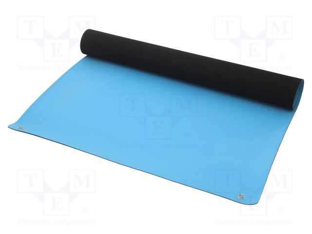 Bench mat; ESD; Dim: 600x900mm; D: 2mm; blue (bright)