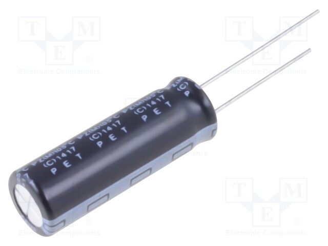 Capacitor: electrolytic; THT; 27uF; 400VDC; Ø10x30mm; ±20%; 2000h