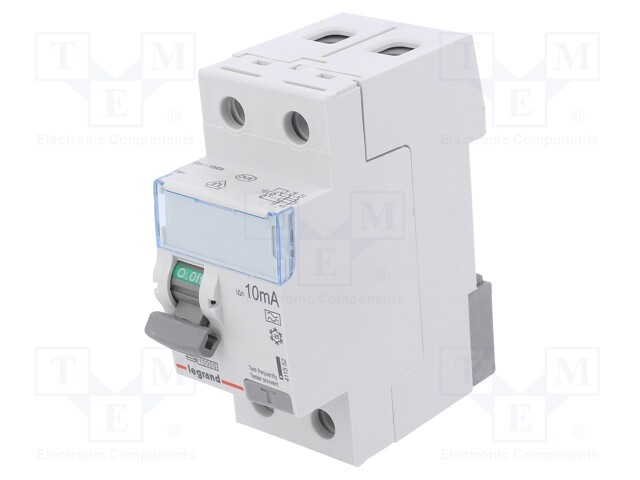 RCD breaker; Inom: 16A; Ires: 10mA; Max surge current: 250A; 400V