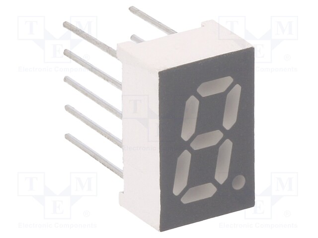 Display: LED; 7-segment; 8mm; 3.2"; No.char: 1; red; 30÷60mcd; anode