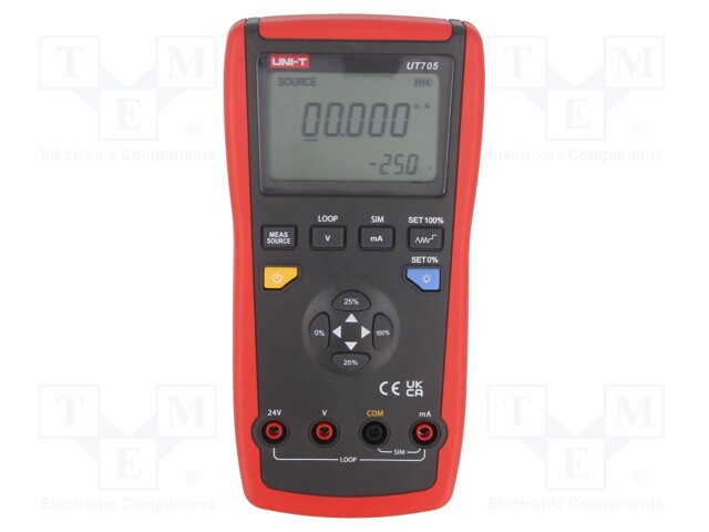 Meter: calibrator; loop; VDC: 30V; VDC accuracy: ±(0.02%+2digit)