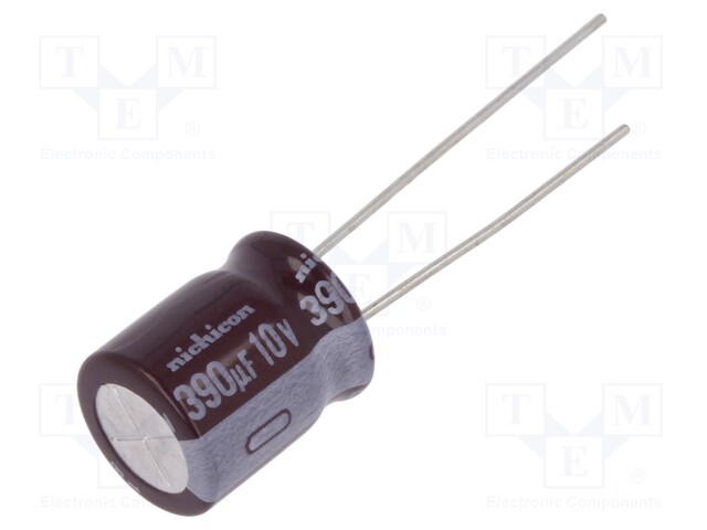 Capacitor: electrolytic; low impedance; THT; 390uF; 10VDC; ±20%