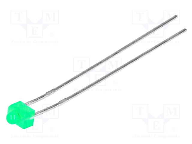 LED; 1.8mm; green; 5÷10mcd; 70°; 2.2÷2.5V; Front: convex; 3.3x2.4mm