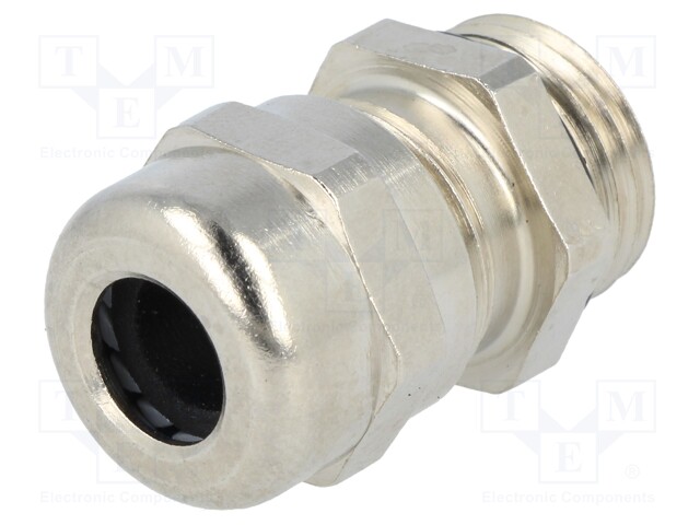 Cable gland; PG9; IP68; Mat: brass; Body plating: nickel