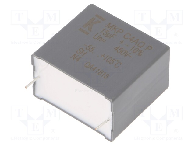 Capacitor: polypropylene; DC-Link; 15uF; ESR: 6.4mΩ; THT; ±10%