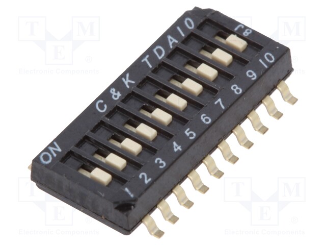 Switch: DIP-SWITCH; Poles number: 10; OFF-ON; 0.025A/24VDC; Pos: 2