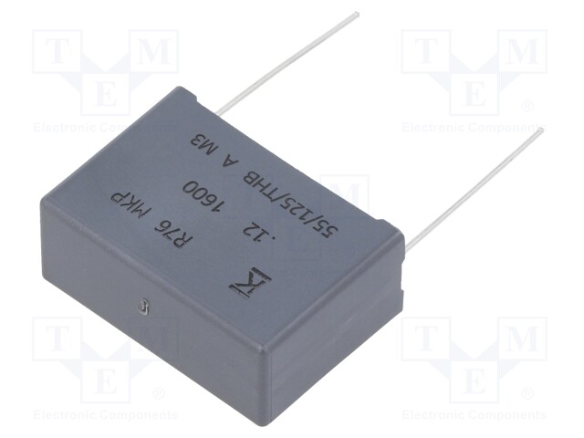 Capacitor: polypropylene; 120nF; 27.5mm; ±5%; 32x13x22mm; 1600VDC