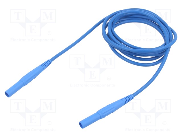 Test lead; 19A; banana plug 4mm x2; insulated; Urated: 1kV; Len: 2m