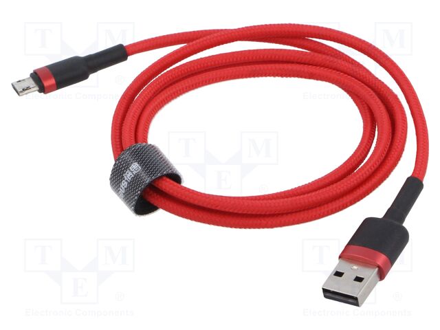 Cable; High Speed,USB 2.0; USB A plug,USB B micro plug; 1m; red