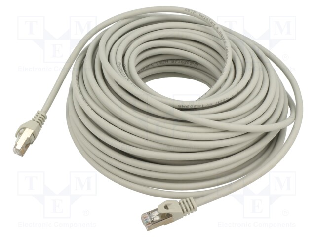 Patch cord; S/FTP; 6a; solid; Cu; LSZH; grey; 30m; 27AWG; Cablexpert