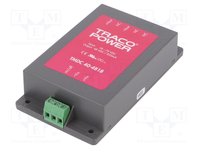 Converter: DC/DC; 40W; Uin: 18÷75V; Uout: 48VDC; Iout: 835mA; 162g