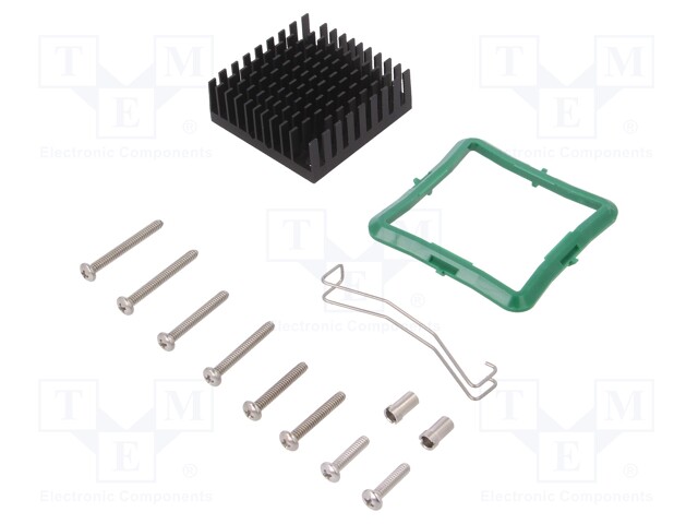 Heatsink: extruded; grilled; black; L: 40mm; W: 40mm; H: 14.5mm