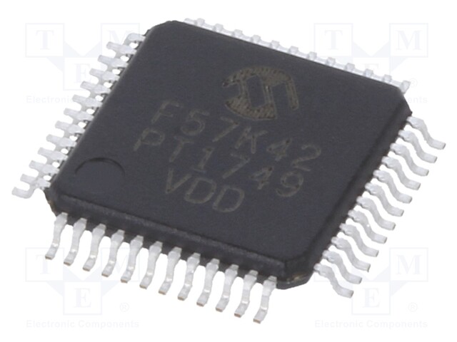 PIC microcontroller; Memory: 128kB; SRAM: 8192B; EEPROM: 1024B