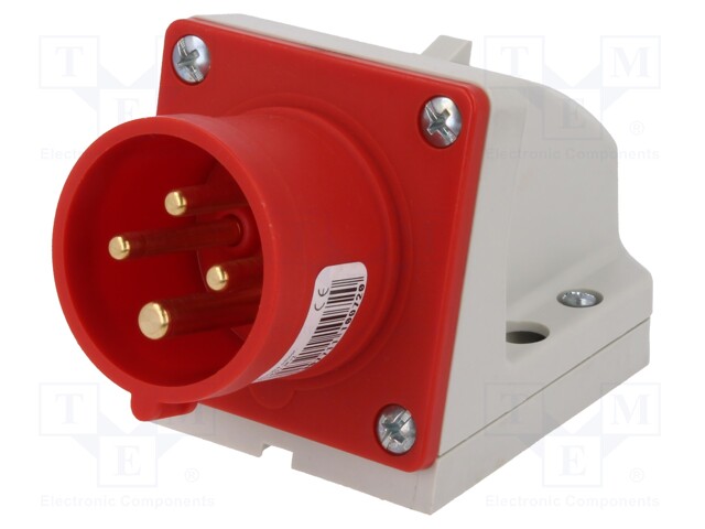 Connector: AC supply 3-phase; socket; male; 16A; 400VAC; IEC 60309