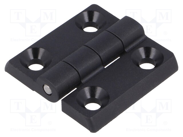 Hinge; Width: 40mm; polyamide; black; H: 40mm; Holes no: 4