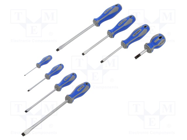 Kit: screwdrivers; Pcs: 8; slot