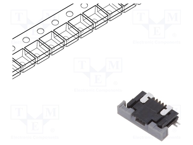 Connector: FFC (FPC); horizontal; PIN: 4; ZIF,top contacts; SMT