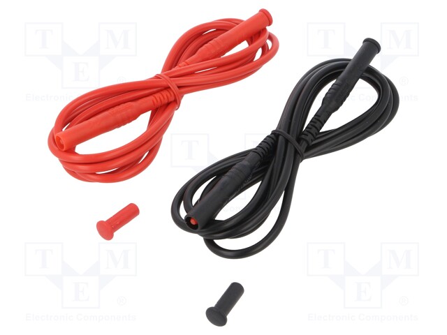 Test lead; PVC; 1.5m; 15A; red and black