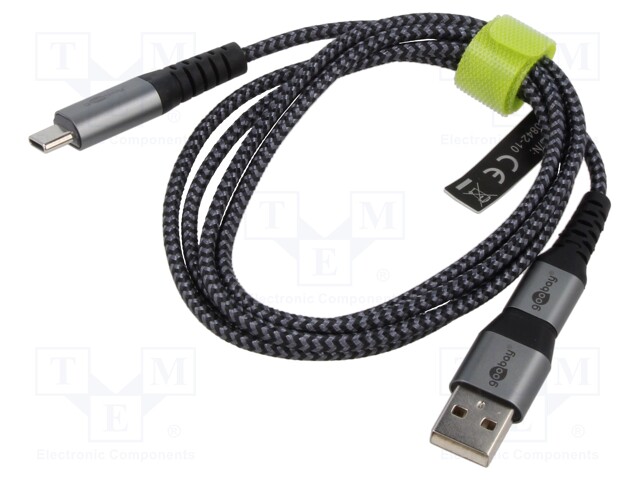 Cable; magnetic,USB 3.1; USB A plug,USB C socket,USB C plug; 1m