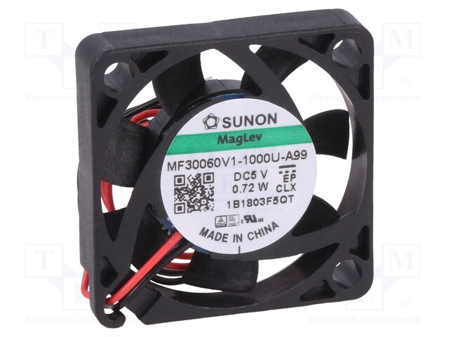 Fan: DC; axial; 5VDC; 30x30x6mm; 8.28m3/h; 23.6dBA; Vapo; 9100rpm