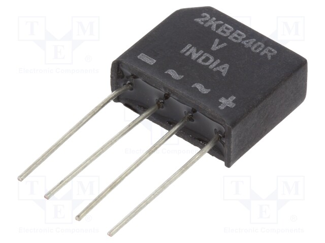 Single-phase bridge rectifier; Urmax: 400V; If: 1.9A; Ifsm: 50A