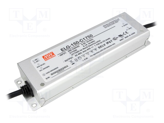 Power supply: switched-mode; LED; 150.5W; 43÷86VDC; 1750mA; IP67