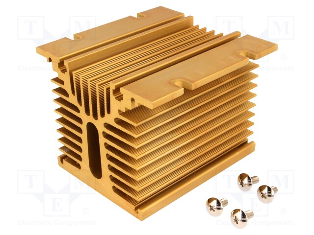 Heatsink: extruded; Y; for 3 phase relays; golden; L: 104mm; H: 81mm