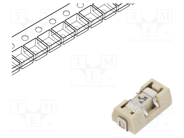 Fuse: fuse; quick blow; 6.3A; 125VAC; 125V; 125VDC; SMD; 154