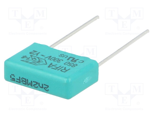 Capacitor: polypropylene; Y2; 2.2nF; 10mm; ±20%; 4x9x13mm; 300VAC