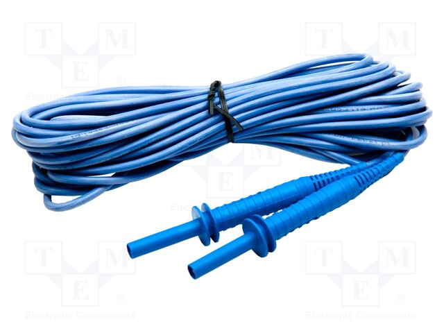 Test lead; banana plug-banana plug; insulated; Urated: 5kV; blue