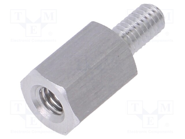 Screwed spacer sleeve; Int.thread: M3; 8mm; Ext.thread: M3