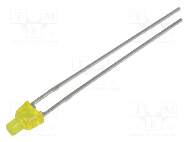 LED; rectangular; 4x2.8mm; yellow; 1.8÷5mcd; 70°; Front: flat; 20mA