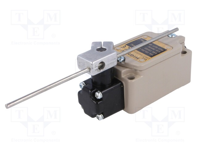 Limit switch; adjustable plunger, max length 141mm; NO + NC
